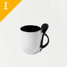 Two-tone mug with spoon